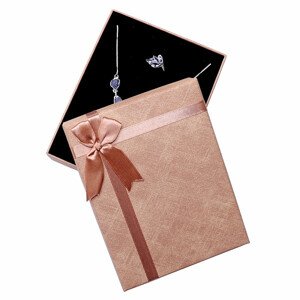 Papírová dárková krabička s mašlí na sady šperků 12,5 x 16 cm - 16 x 12,5 x 3,6 cm
