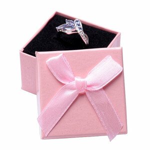 Papírová dárková krabička růžová na prsteny 5 x 5 cm - 5 x 5 x 3,5 cm