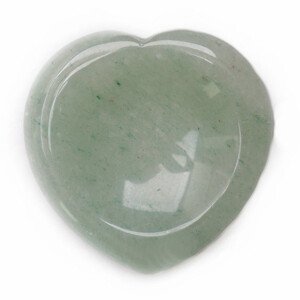 Avanturín zelený masážní hmatka srdce - cca 4 cm
