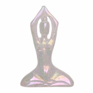 Aqua aura křišťál dekorace Žena jóga - cca 7 cm