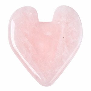 Gua sha z růženínu Velké srdce - délka cca 7,5 cm