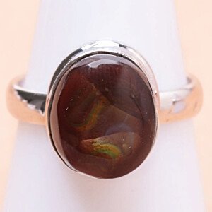 Achát mexický ohnivý prsten stříbro Ag 925 LOT17 - 56 mm (US 7,5), 5,1 g