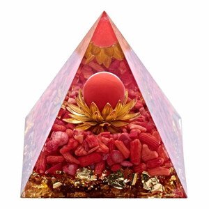 Orgonit pyramida Lotosový květ - 6 x 6 x 6,2 cm