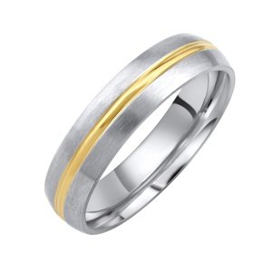 Snubní ocelový prsten DAKOTA pro muže i ženy velikost obvod 56 mm