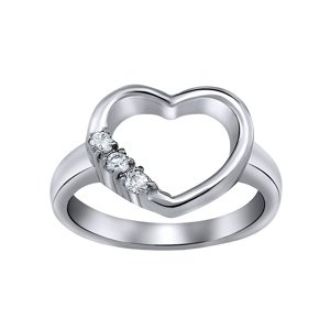Ocelový prsten srdce velikost obvod 60 mm