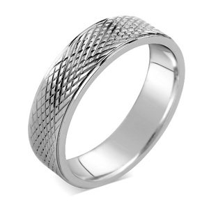 L´AMOUR Snubní prsten s rytím z oceli velikost obvod 57 mm