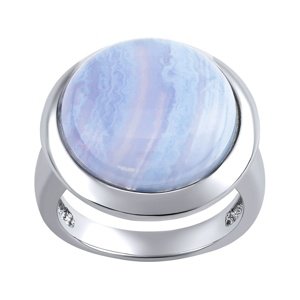 Stříbrný prsten s přírodním Achátem velikost obvod 52 mm