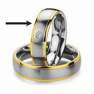 Ocelový prsten - snubní - pro ženy RC2044-Z velikost obvod 51 mm