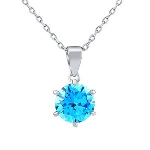 Luxusní stříbrný náhrdelník VIVIANA s modrým Brilliance Zirconia