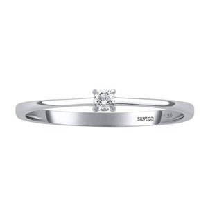 Zlatý zásnubní prsten Riley z bílého zlata s diamantem 0,05 ct velikost obvod 53 mm
