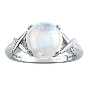 Stříbrný prsten Donel s pravým měsíčním kamenem velikost obvod 59 mm