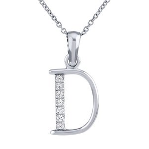 Stříbrný náhrdelník s přívěskem písmene D s Brilliance Zirconia