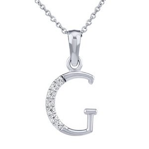 Stříbrný náhrdelník s přívěskem písmene G s Brilliance Zirconia