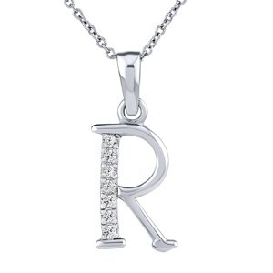 Stříbrný náhrdelník s přívěskem písmene R s Brilliance Zirconia