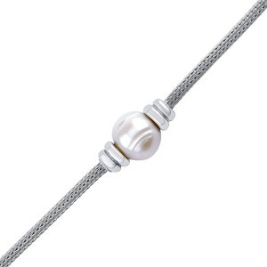 Stříbrný pletený náramek Shaya s pravou přírodní perlou