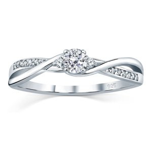 Stříbrný prsten se Swarovski® Zirconia velikost obvod 61 mm