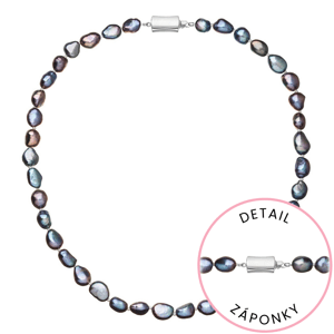 Perlový náhrdelník z říčních perel se zapínáním z bílého 14 karátového zlata 822027.3/9267B peacock,Perlový náhrdelník z říčních perel se zapínáním z