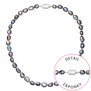 Perlový náhrdelník z říčních perel se zapínáním z bílého 14 karátového zlata 822027.3/9269B peacock,Perlový náhrdelník z říčních perel se zapínáním z