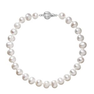 Perlový náramek z říčních perel se zapínáním z bílého 14 karátového zlata 823001.1/9272B bílý,Perlový náramek z říčních perel se zapínáním z bílého 14