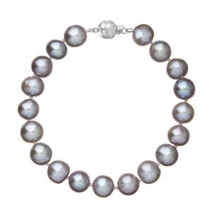 Perlový náramek z říčních perel se zapínáním z bílého 14 karátového zlata 823010.3/9266B grey,Perlový náramek z říčních perel se zapínáním z bílého 14