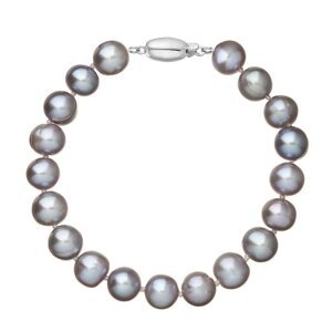Perlový náramek z říčních perel se zapínáním z bílého 14 karátového zlata 823010.3/9271B grey,Perlový náramek z říčních perel se zapínáním z bílého 14
