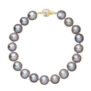 Perlový náramek z říčních perel se zapínáním ze 14 karátového zlata 923010.3/9266A grey,Perlový náramek z říčních perel se zapínáním ze 14 karátového