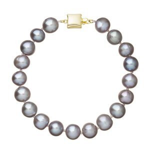 Perlový náramek z říčních perel se zapínáním ze 14 karátového zlata 923010.3/9268A grey,Perlový náramek z říčních perel se zapínáním ze 14 karátového