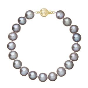 Perlový náramek z říčních perel se zapínáním ze 14 karátového zlata 923010.3/9272A grey,Perlový náramek z říčních perel se zapínáním ze 14 karátového
