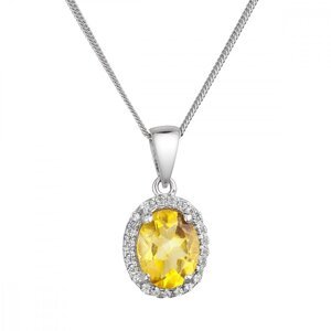 Stříbrný náhrdelník luxusní s pravým minerálním kamenem žlutý 12086.3 citrine,Stříbrný náhrdelník luxusní s pravým minerálním kamenem žlutý 12086.3 ci