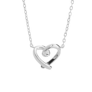 Stříbrný náhrdelník s motivem nepřesně spojeného srdce,Stříbrný náhrdelník s motivem nepřesně spojeného srdce