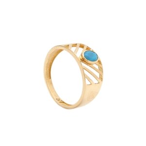 Zlatý prsten GERDE s modrým kamenem