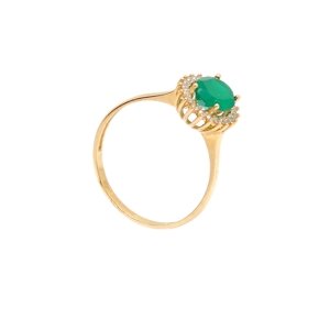 Zlatý prsten CRISPY se zeleným kamenem